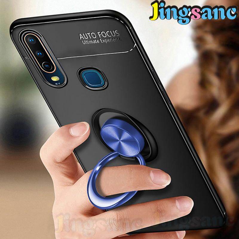 Jingsanc For VIVO U10 Phone Case Soft TPU Silicone Cover Casing Magnetic Ring Bracket Back Cover