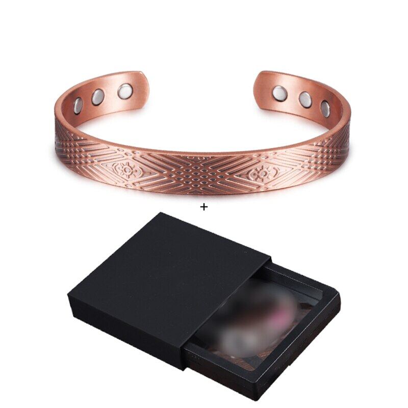 Pure Copper Bracelets for Arthritis Woman Men Adjustable Cuff Solid Copper Bangles Vintage Jewelry