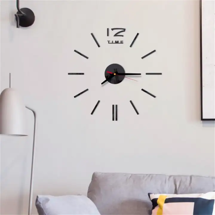 Foctroes 3d Diy Roman Numbers Acrylic Mirror Wall Sticker Clock