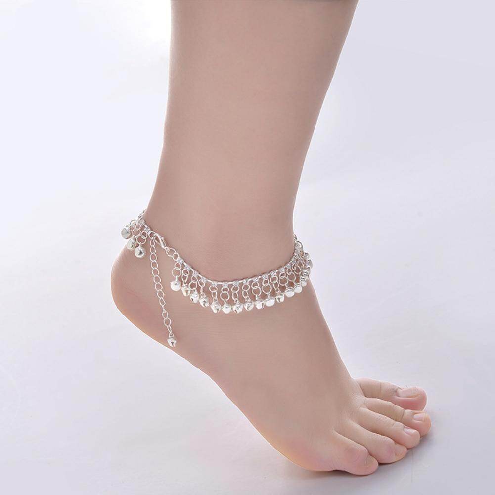 Gravitational wave Vintage Women Rhinestone Bell Tassel Anklet Foot Chain Bracelet Jewelry Gift