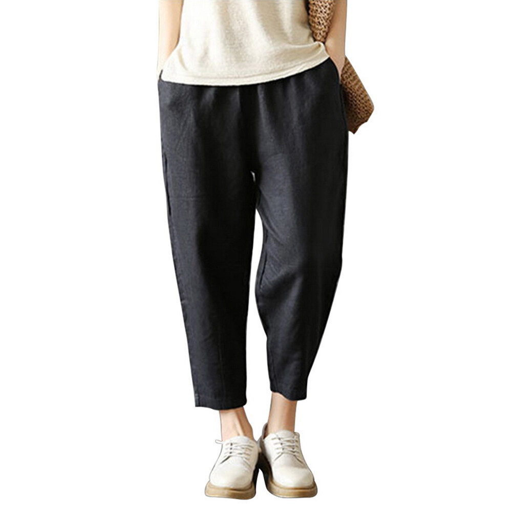 yellow linen pants womens