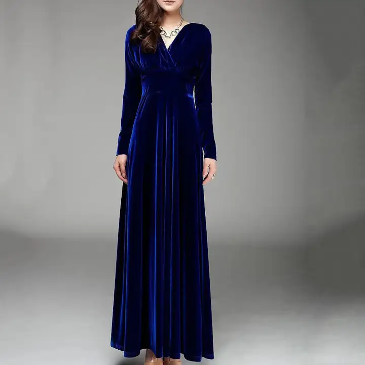 cocktail and party long sleeve velvet dress