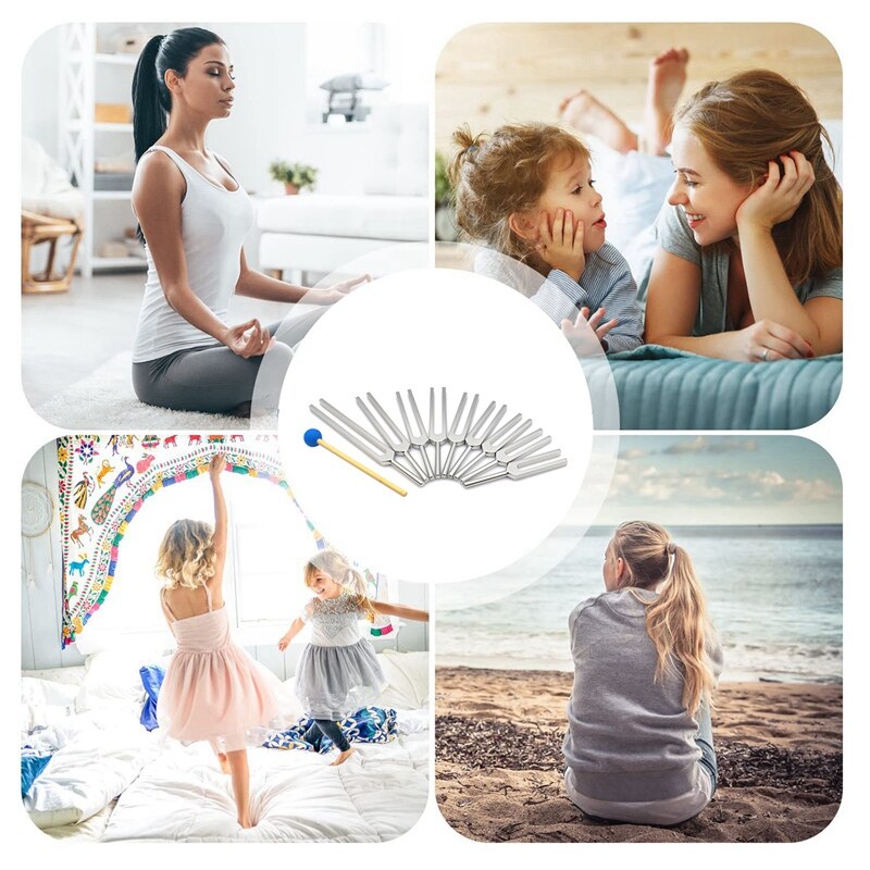 Sound Healing Tools - 9 Frequency Sound Therapy Kit With Hammers