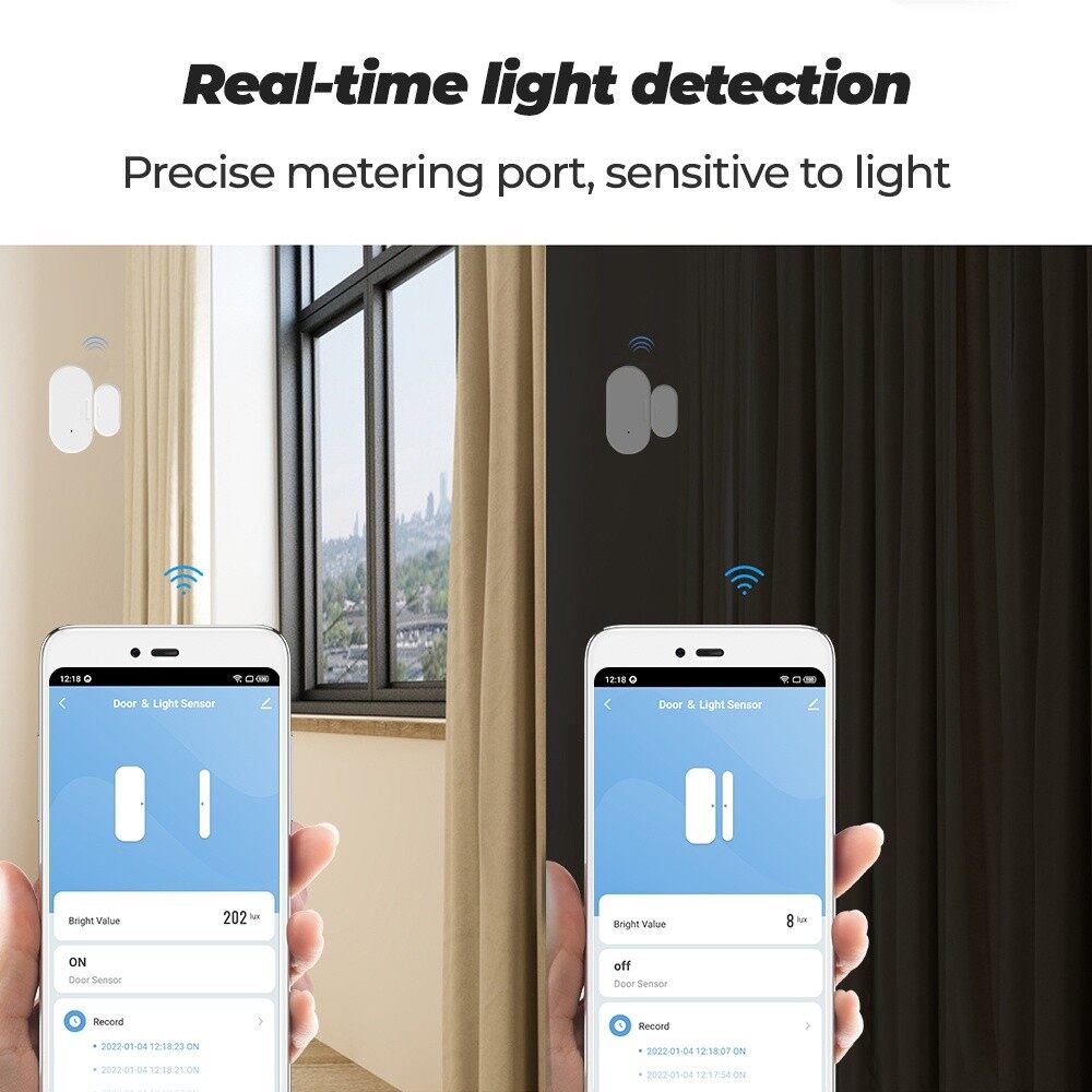 E Cuộc Sống cửa hàng thông minh Tuya Thông Minh ZigBee Wifi 2 Trong 1 CỬA SỔ từ cảm biến cửa cảm biến ánh sáng Ánh Sáng Detector Thời Gian Thực Tình Trạng Thông Báo Làm Việc Với cuộc sống thông minh Làm Việc Cho Alexa Google Nhà