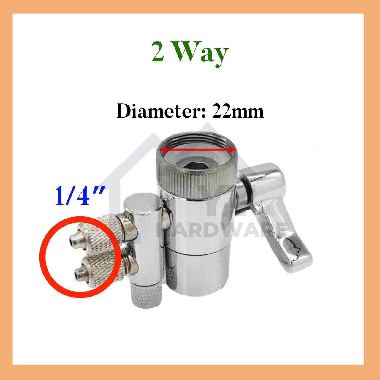 [READY STOCK] 1/4″ One Way Two Way Diverter Valve Water Filter Diverter Valve Adaptor Water