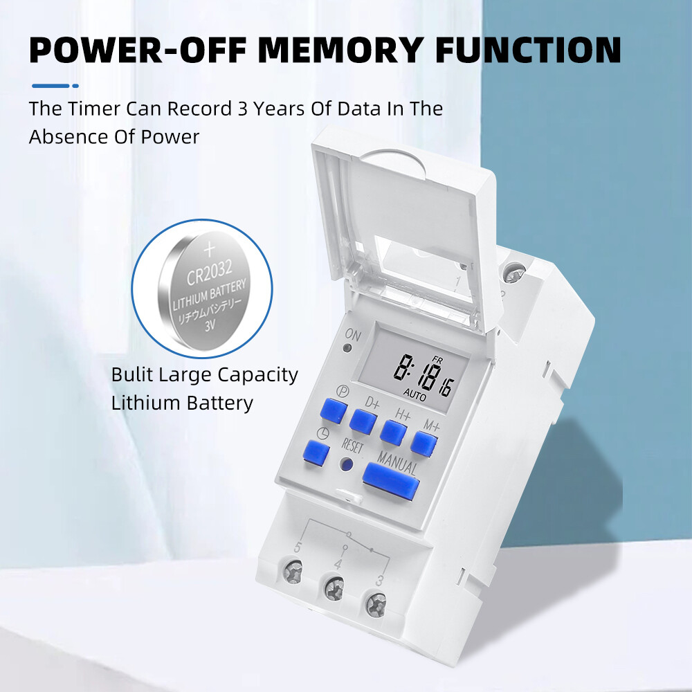 Din Rail Công tắc hẹn giờ THC15A điện tử hàng tuần 7 ngày lập trình AC 220V 230V 12V 24V 48V 16A thời gian kỹ thuật số tiếp sức điều khiển