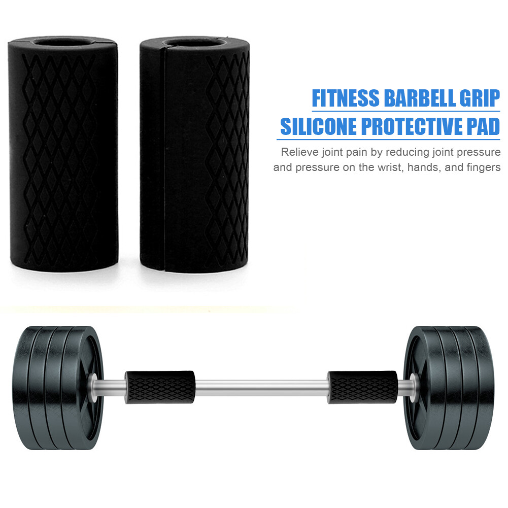Pull Up Weightlifting Support Silicone Protect Pad 2pcs Thick Dumbbell Fat Barbell Grips Bar Handle