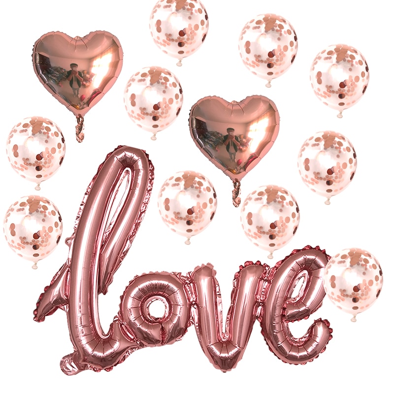 1set Romantic Wedding I Love You Heart Foil Balloons Heart Ballons ...