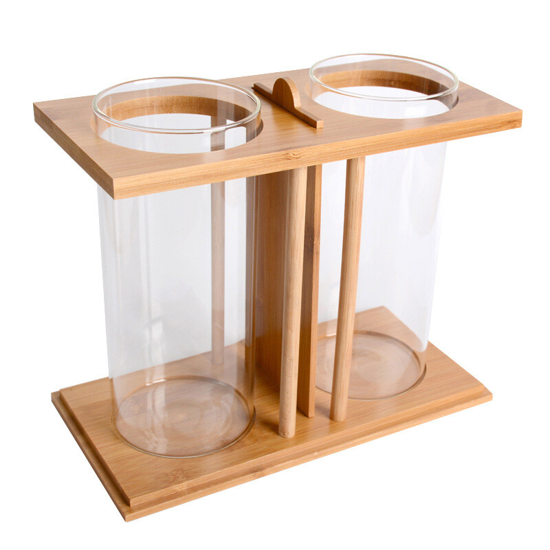 HATELI Aquarium Tank Fish Creative Bamboo Aquarium Mini Tabletop Aquarium