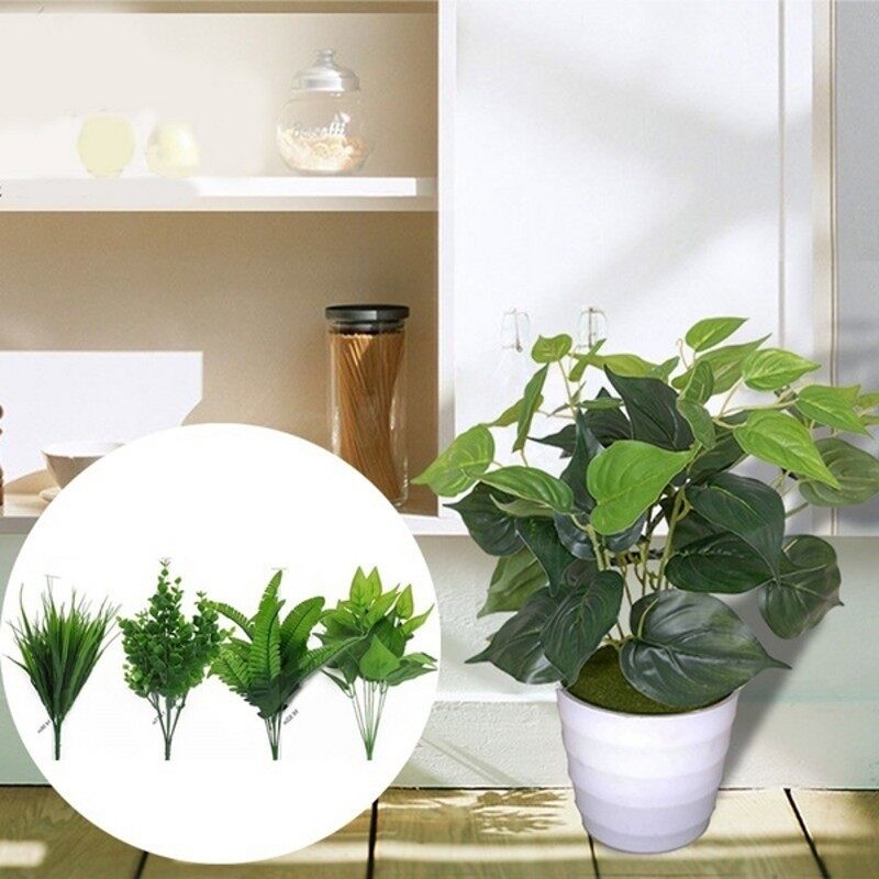 Cành Lá Nhân Tạo Cây Mô Phỏng Lá Nhựa Cây Mô Phỏng Màu Xanh Lá Cây Để Trang Trí Nhà Cửa