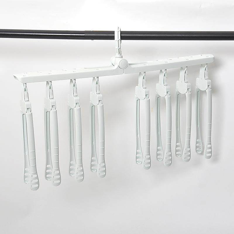 2Pcs 8-in-1 Multifunctional Telescopic Hanger Hanger Folding Drying Rack