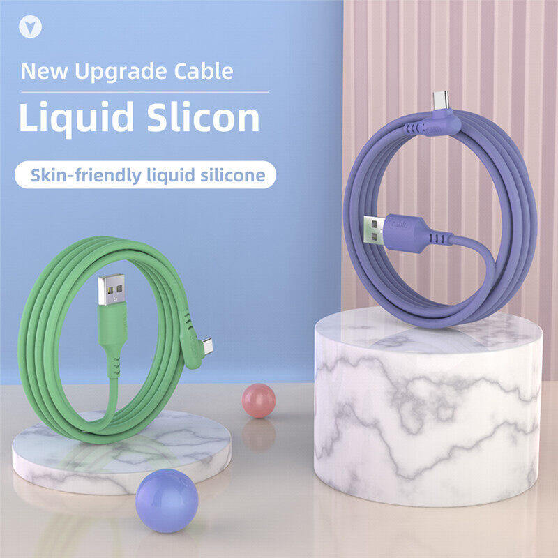 5A Cáp sạc USB 90 độ nhanh chóng sạc Micro USB Type C dây dữ liệu Silicone lỏng dòng cho Android/IOS/điện thoại USB bền ngày Cáp