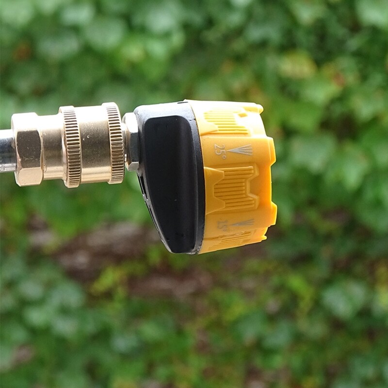 High Pressure Washer Nozzle Multi-function 6-in-1 Adjustable Nozzle 1/4" Quick Plug Male Adapter for Watering Planting