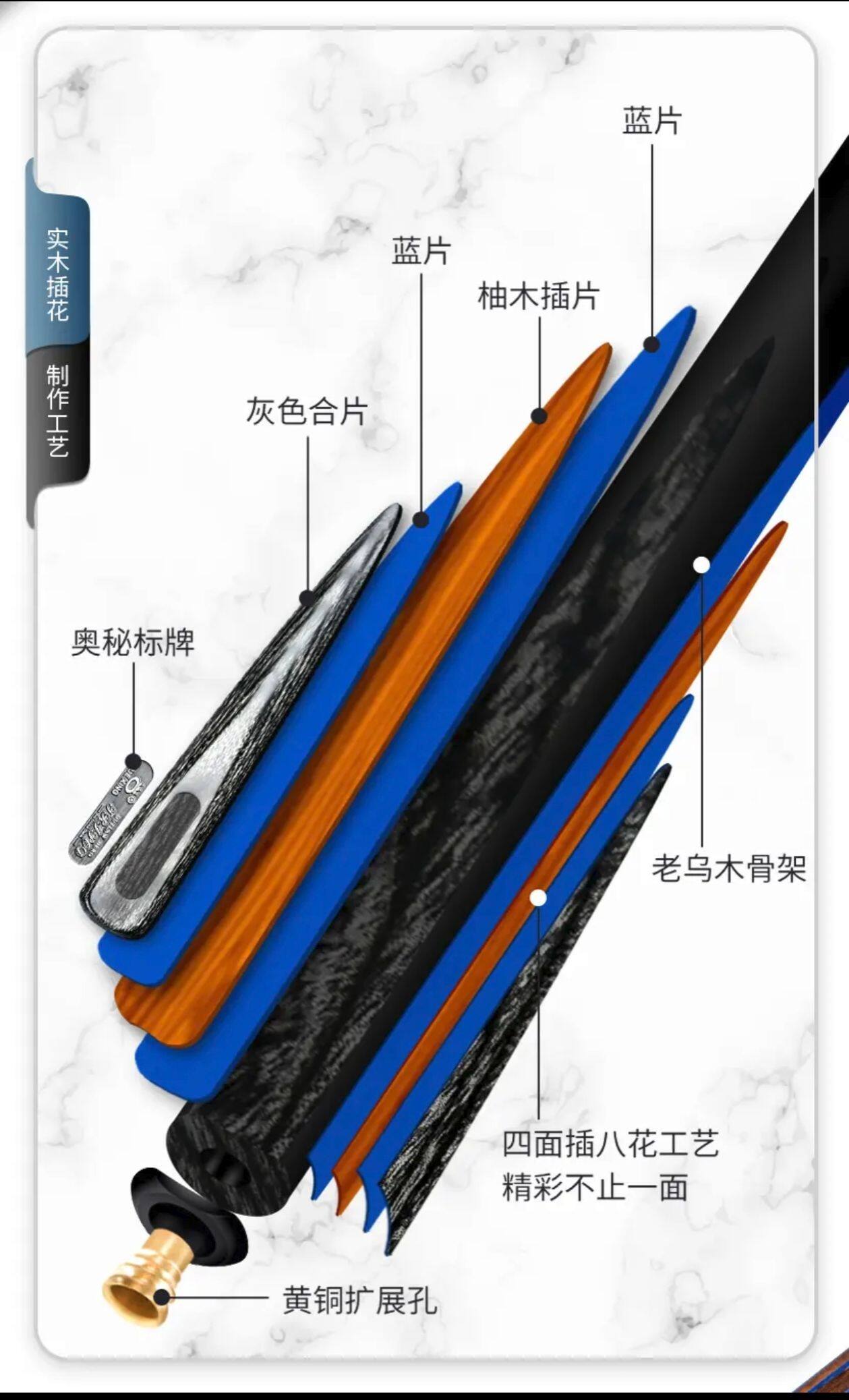 Omin Outlaw Hero Handmade Snooker Cue 9.5mm Tips with Hard Case