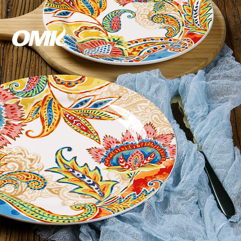Omk Thổ Nhĩ Kỳ Phong Cách Bohemian underglaze Bộ đồ ăn bằng gốm Bộ đĩa ăn tối