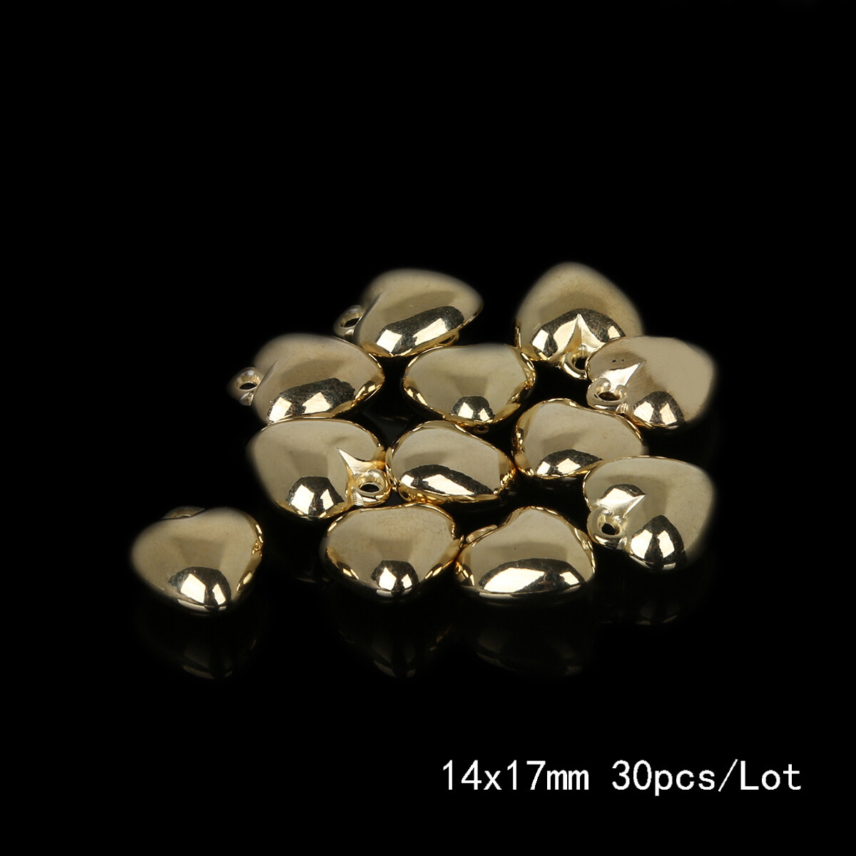 30-50pcs/lot Silver/Gold Color Heart CCB Plastic Beads DIY Charms Pendants for Bracelet Necklace DIY Jewelry Findings