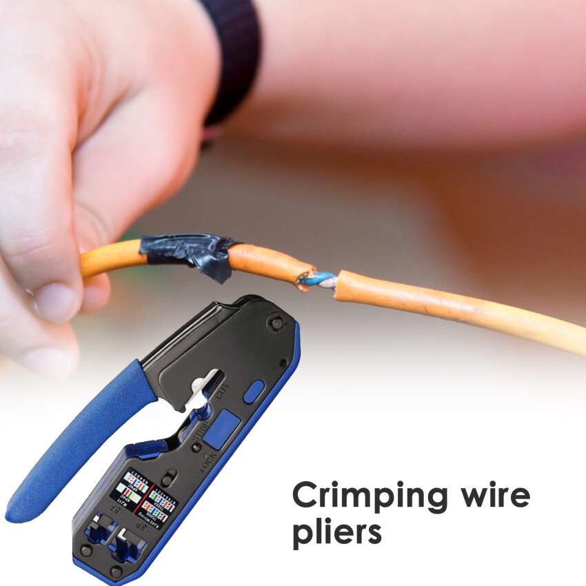 [Multifunctional RJ45 Crystal Head 8P6P Network Tool Tape Stripping And Squeezing Crimping Cables Network Cable Pliers - Network Crimping Pliers,[100% Original + In Stock]  RJ45 Crimping Tool Pliers Network Crimper Stripper Cutter Ethernet Clip Tongs RG45 Cat6 Cat5e Cat5 Cat3 RJ11 Multi Function,Multifunctional RJ45 Crystal Head 8P6P Network Tool Tape Stripping And Squeezing Crimping Cables Network Cable Pliers - Network Crimping Pliers,]