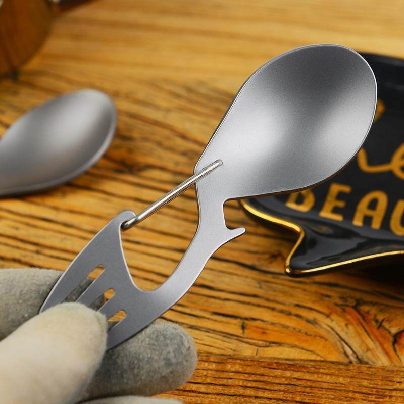 3 In 1 Camping Picnic Titanium Spoon Tableware Titanium Fork Ultralight Pure Titanium Or Stainless Steel Spork