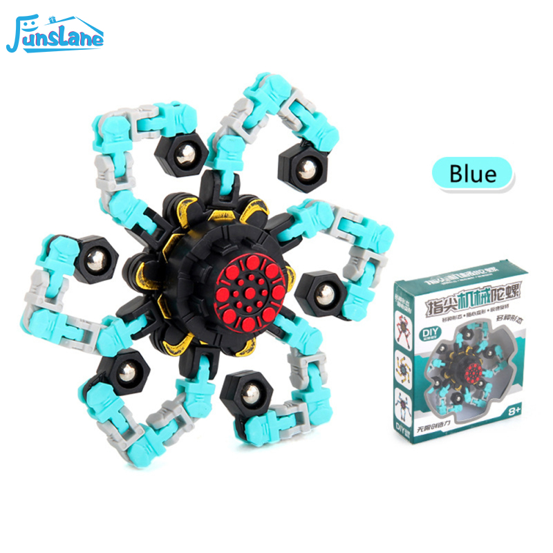 FunsLane Deformable Stress Relief Toy Fingertip Spinner Toy Transformable Creative Mechanical Gyro Toy For Kids