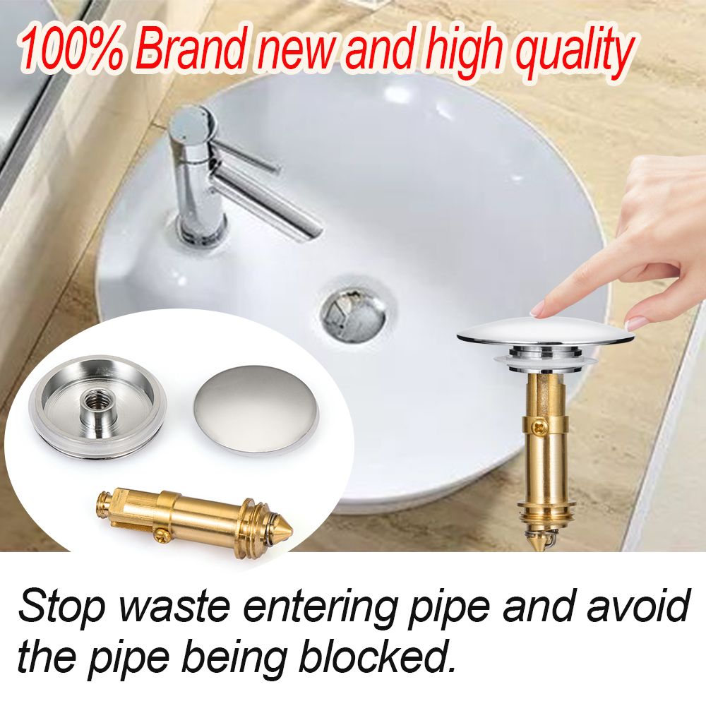 HETU070703. Bathroom Accessories Explosion-proof Universal High Quality Material Size Sink Drain Stopper Wash Basin Bounce Drain Filter Push Up and Down Sink Drain Plug