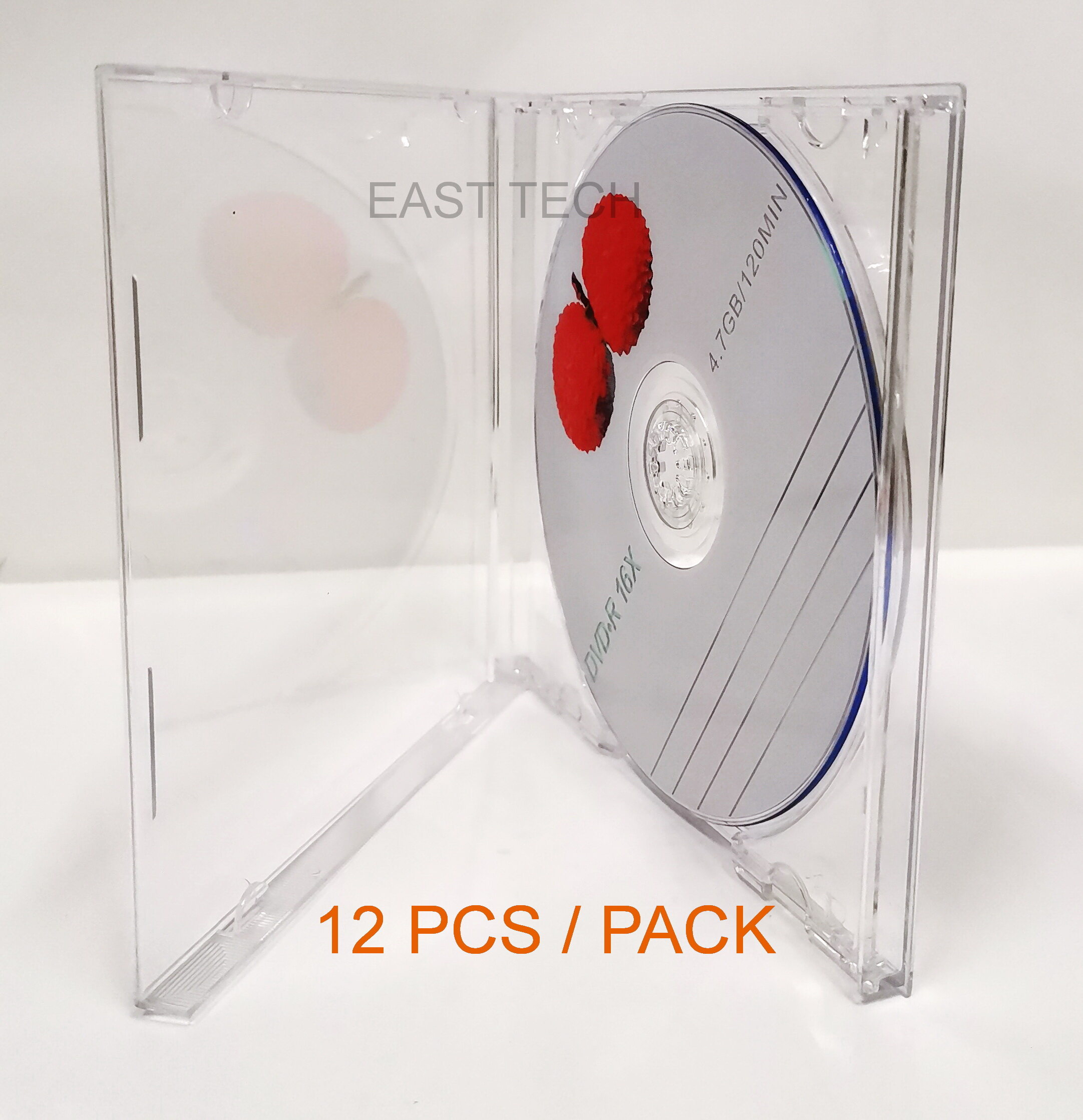 12 PCS / PACK CD VCD DVD 1 Disc Jewel Case Casing~Transparent CD CASE ...