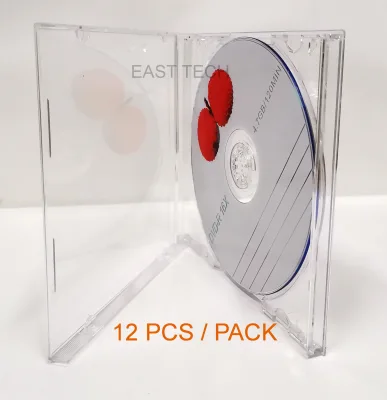 12 PCS / PACK CD VCD DVD 1 Disc Jewel Case Casing~Transparent CD CASE