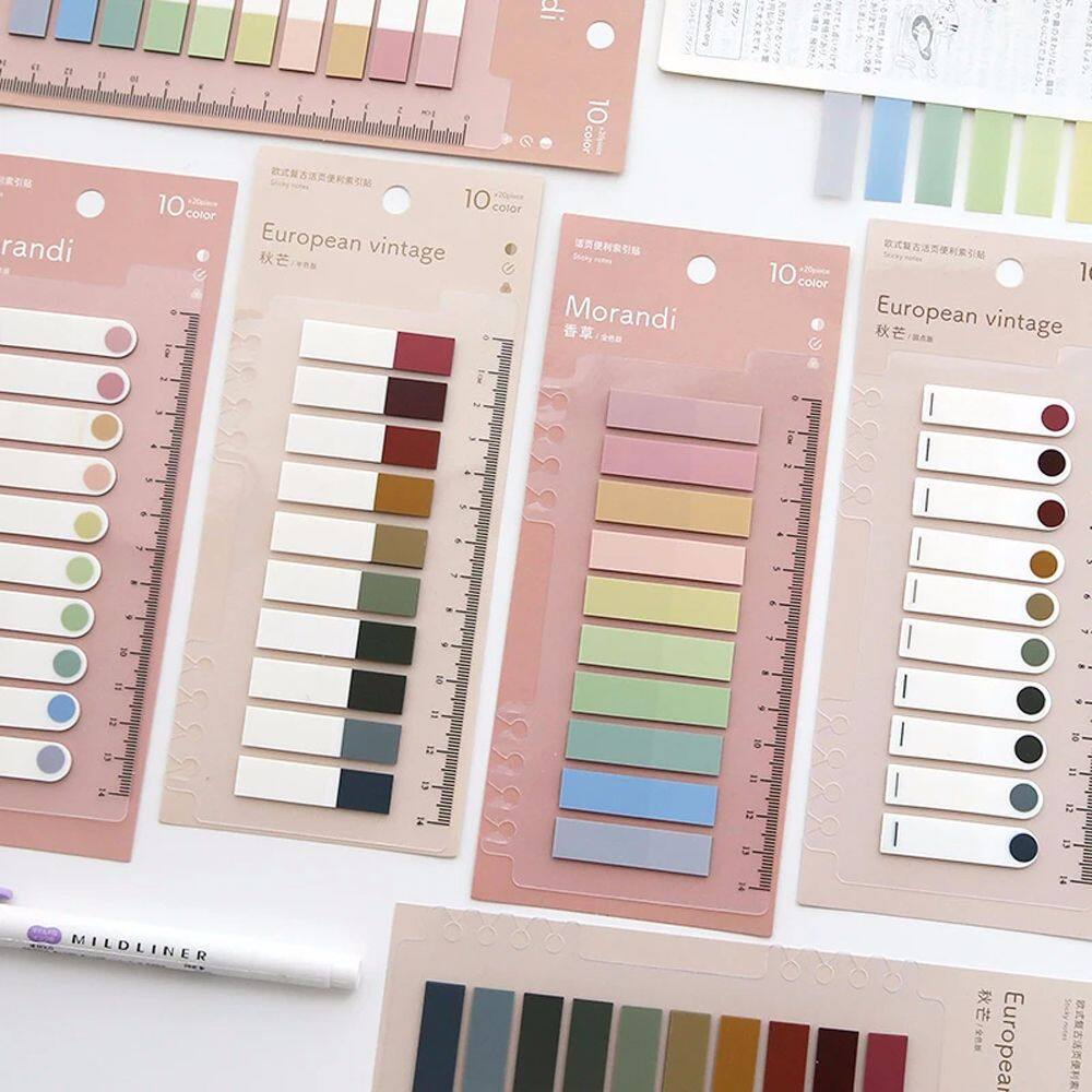 MMLUCK Colorful School Stationery Removable Translucent Color Pagination Label Notepad Stickers Note Bookmarks Memo Pad Label Sticky Notes Loose Leaf Index Sticky Notes