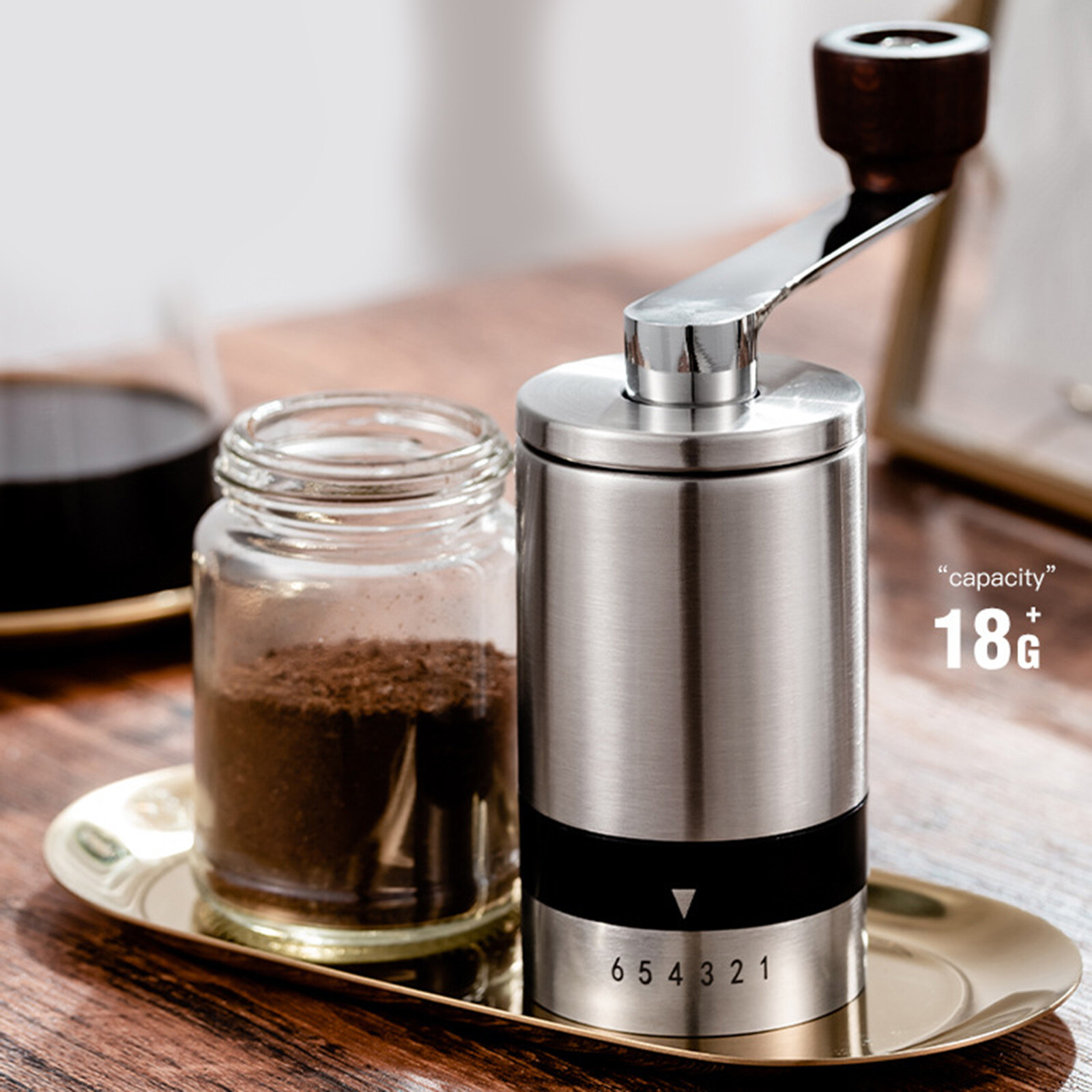 Baoblaze 1Pc Portable Hand Manual Stainless Steel Coffee Grinder Detachable Machine