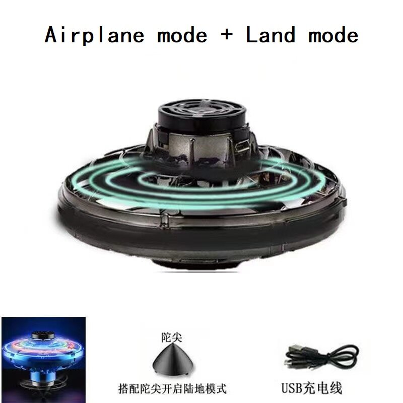 ECILY Mini Flying Spinner Luminous UFO Drone Hand Operated Flyorb Fly Fidget Toys Children Kids Christmas Birthday Gift