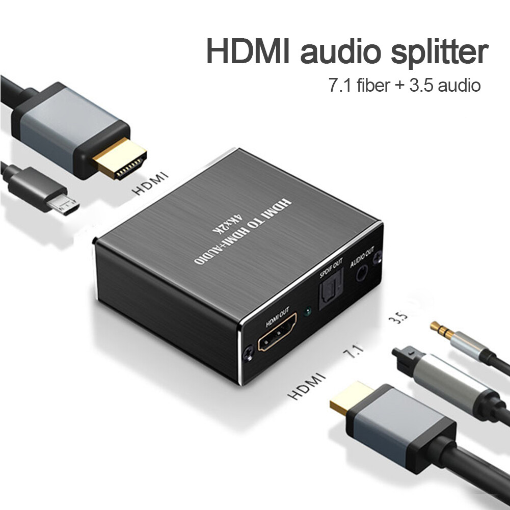 4K X 2K HDMI-compatile Audio Extractor Stereo Extractor Converter Optical TOSLINK SPDIF + 3.5mm Audio Splitter Adapter