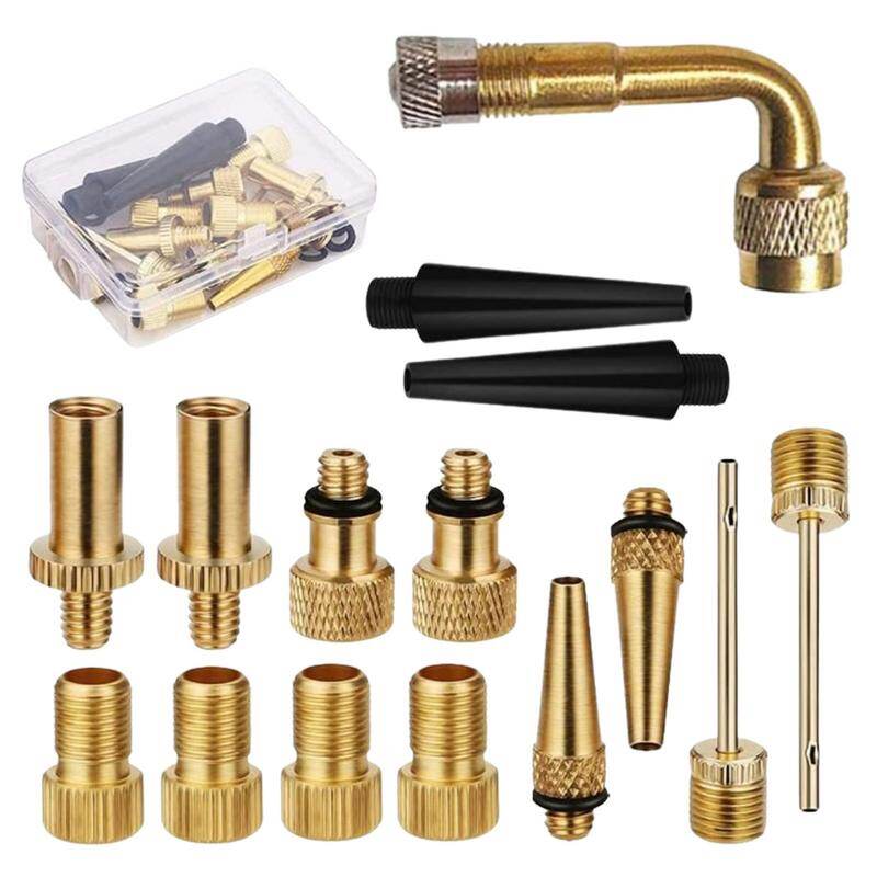 Presta Valve Adapter Bike Tire Valve Adapters DV AV SV Tire Valve Inflator Adapters Set Ball Pump Needle Inflation Devices