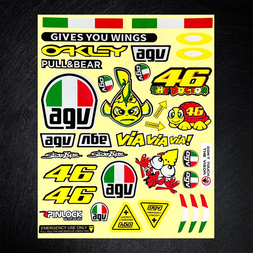 AGV Helmet Stickers 46 Little Turtle Reflective Stickers Cycling Helmet