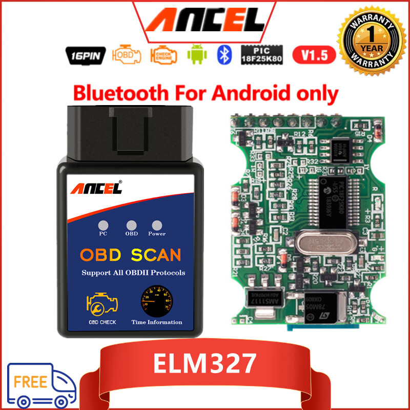 Ancel Elm327 OBD2อะแดปเตอร์วินิจฉัยบลูทูธสแกนเนอร์ OBDII เครื่องมือสแกน ...