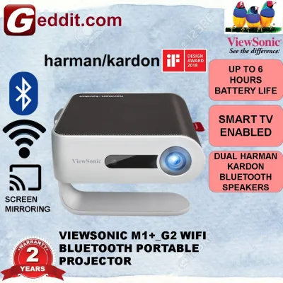 NEW! VIEWSONIC M1+ G2 ULTRA PORTABLE LED PROJECTOR WITH BLUETOOTH AND WIFI 300 ANSI (M1 PLUS, M1+_G2, M1 +) COMES WITH CARRY POUCH