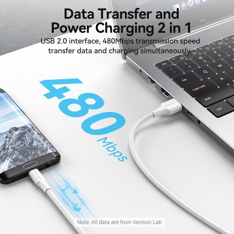 Vention Cáp Micro USB Cáp Dữ Liệu USB Sạc Nhanh 3A 2M 3M Cho Điện Thoại Di Động Samsung Xiaomi Huawei Android Cáp Sạc USB
