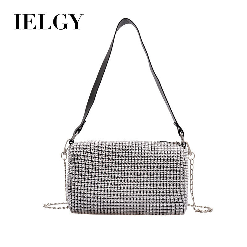 IELGY dinner diamond bucket bag, Korean crossbody all-match single, shoulder bag, fashion chain bag