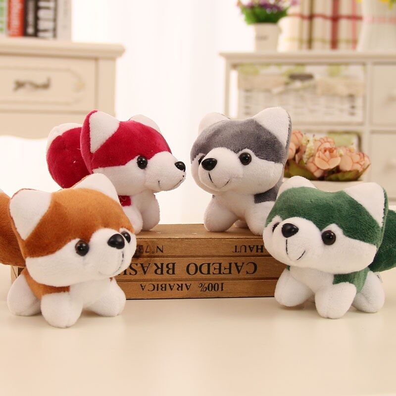 husky plush keychain