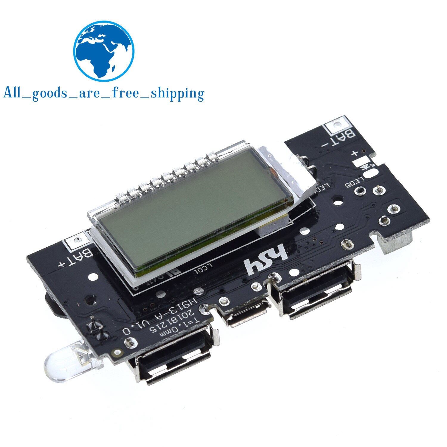 Dual usb 18650 battery charger pcb power module 5v 1a 2.1a mobile power bank accessories for phone diy led lcd module board