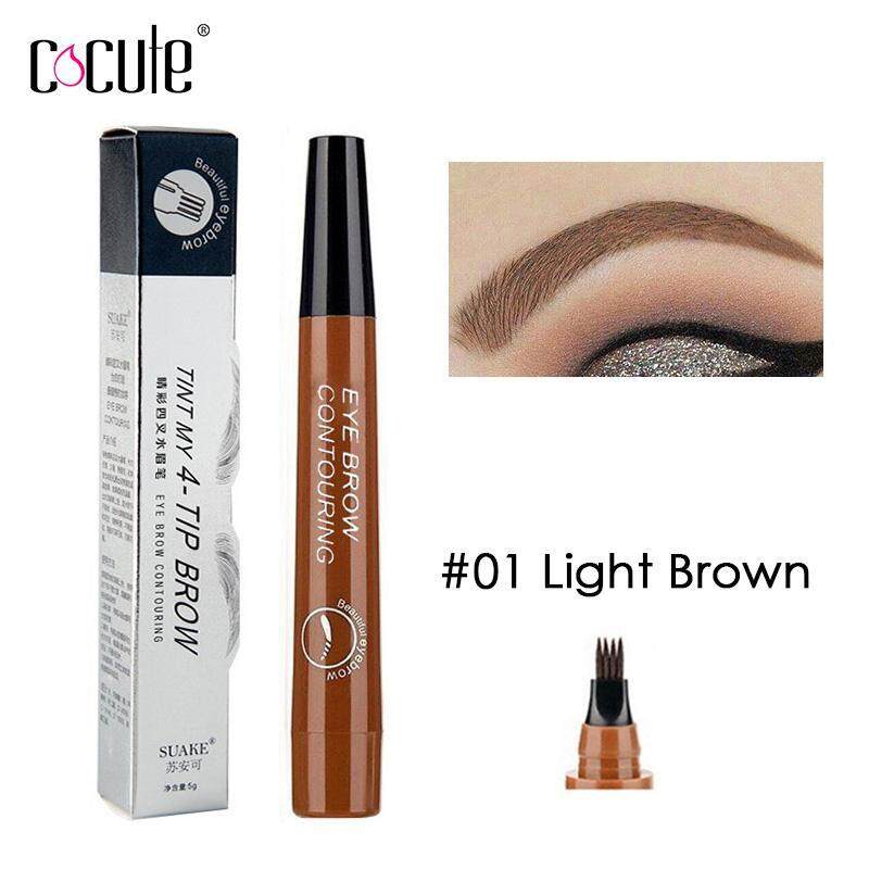 Cocute Microblading Eyebrow Pencil Tint 4 Tip Liquid Brow Tattoo Pen 5 Colors Paint Makeup Eyebrows Waterproof Cosmetic Eye brow Liner