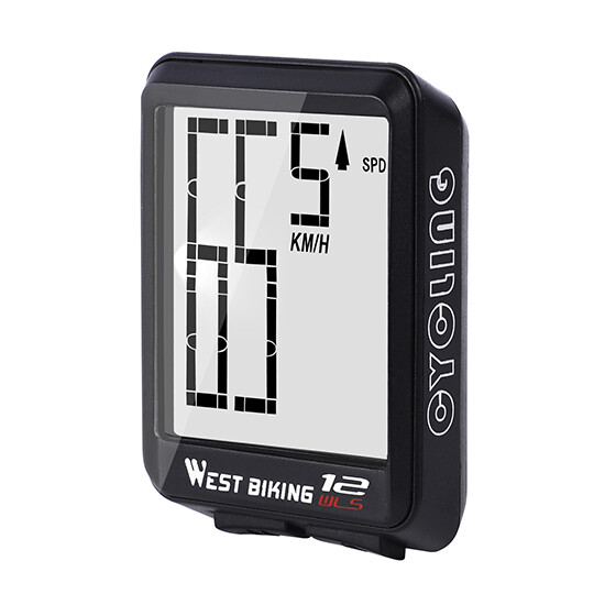 WEST BIKING Wireless Bicycle Computer Large Digital Bike Computer Odometer Speedometer Bike Thermometer Waterproof LCD Backlight