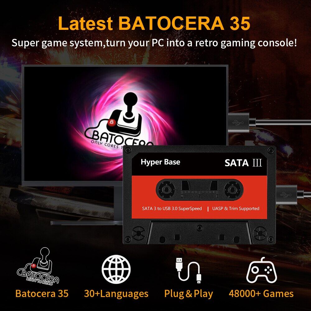 Batocera External Hard Drive, Portable Video Game Console