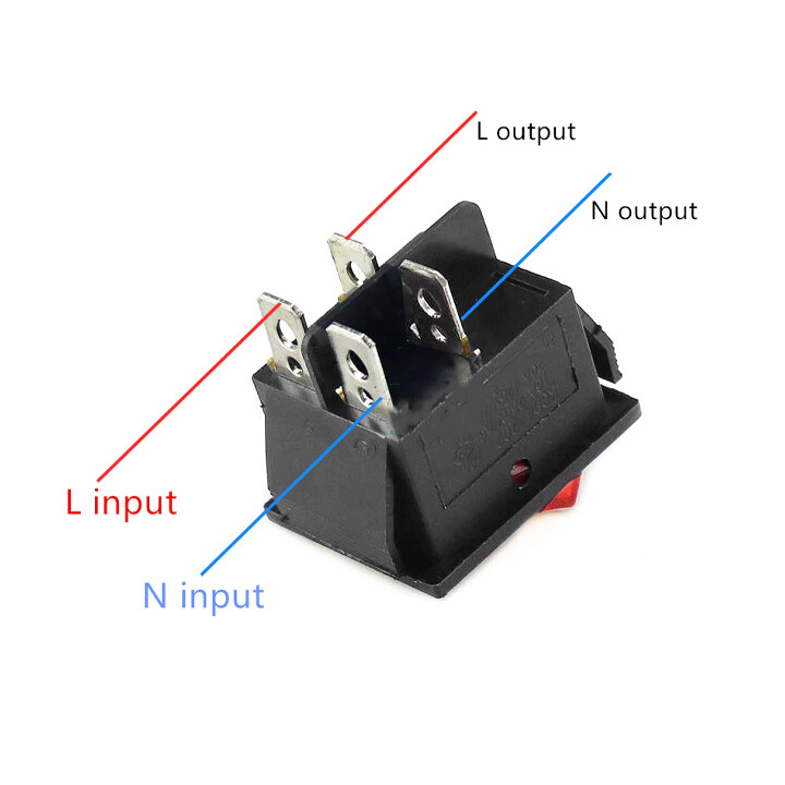 Công Tắc Bập Bênh KCD4 15A 150V 4 Chân Có Đèn 2 Chế Độ