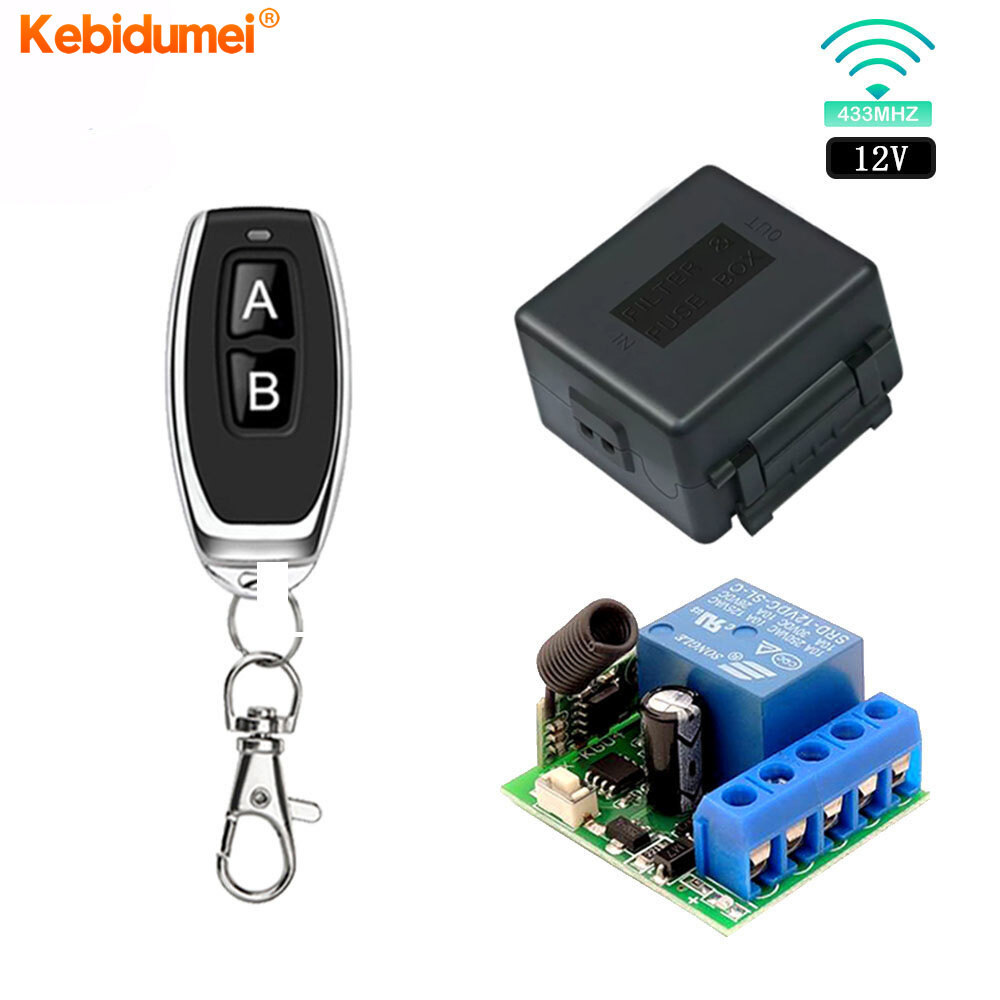 Kebidumei 433Mhz LED Điều Khiển Từ Xa DC 12V 10A Tiếp Sức 1 CH RF Không Dây Công Tắc Điều Khiển Từ Xa Máy Thu Phát Vô Tuyến Mô-đun