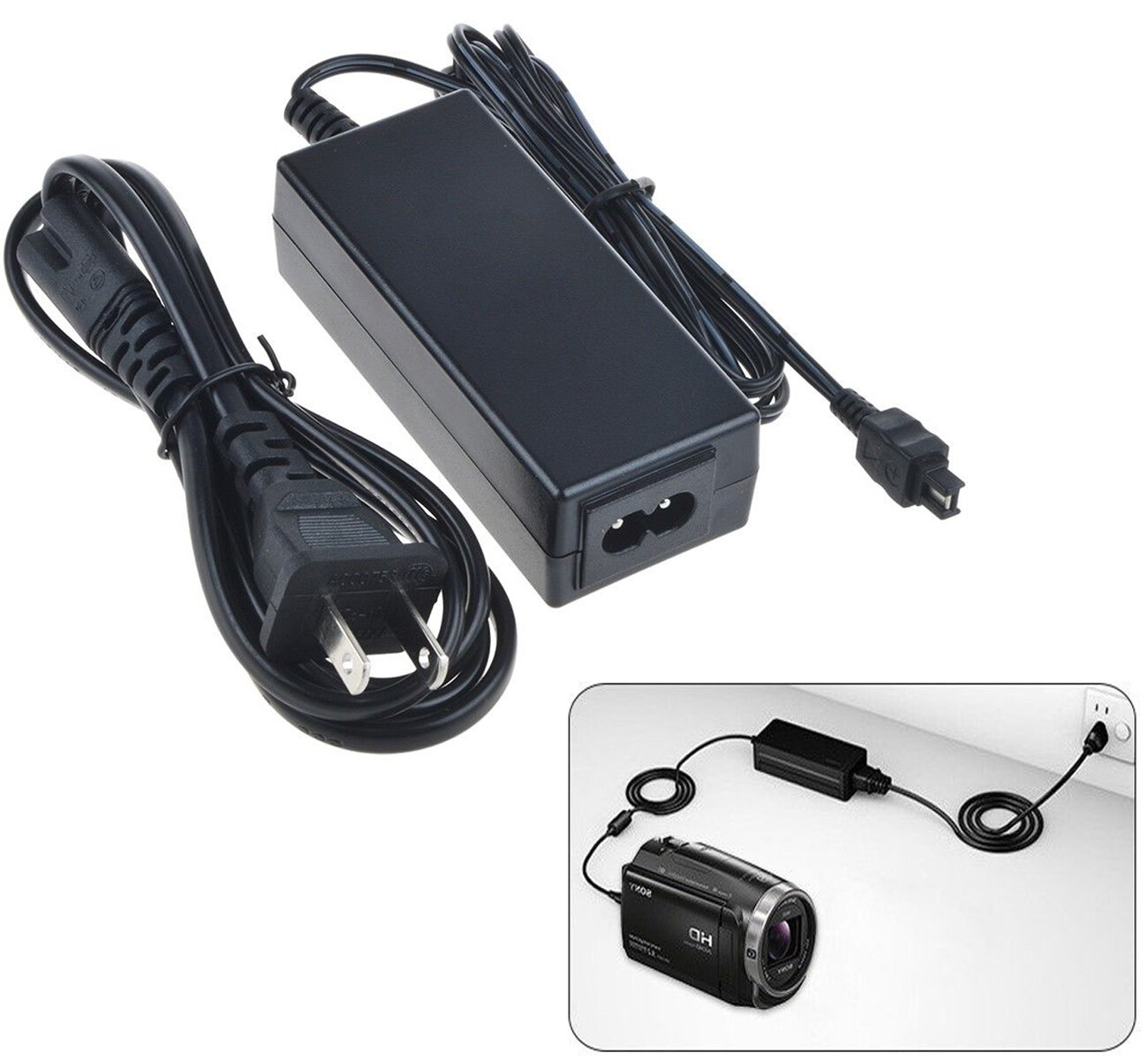 AC Wall Battery Power Charger Adapter for Sony Camcorder HDR-CX115 E HDR-CX116 E