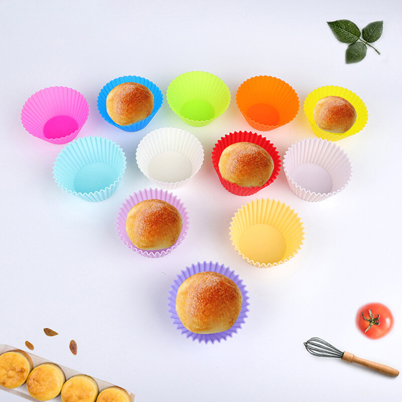 fanghui Silicone Cake Mold Round Shaped Muffin Cupcake Baking Molds Kitchen Bakeware