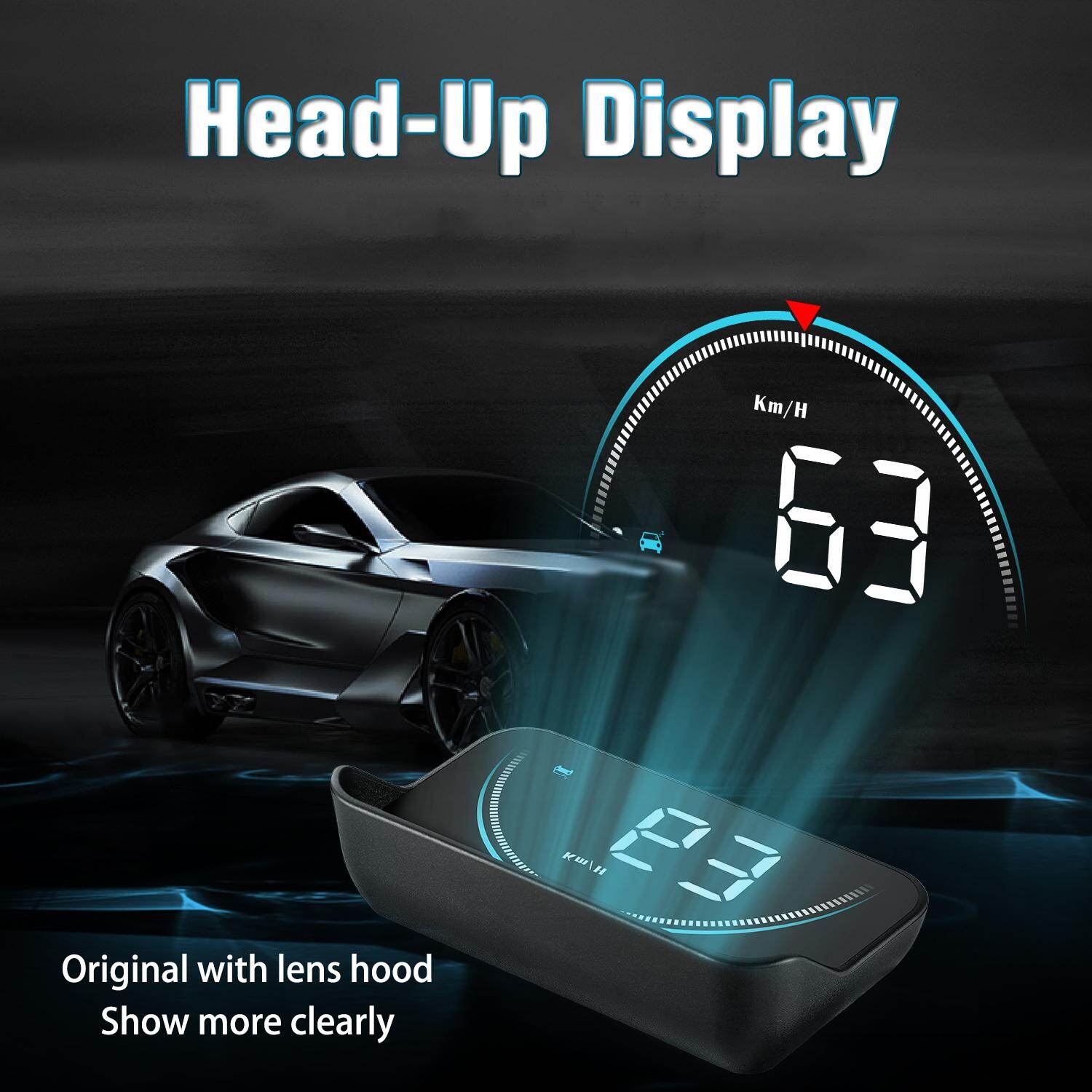 HUD Xe Hơi EKLEVA Màn Hình Hiển Thị, Hệ Thống Cảnh Báo Quá Tốc OBD2 II EUOBD Báo Động Điện Áp Tự Động Cho Kính Chắn Gió Máy Chiếu