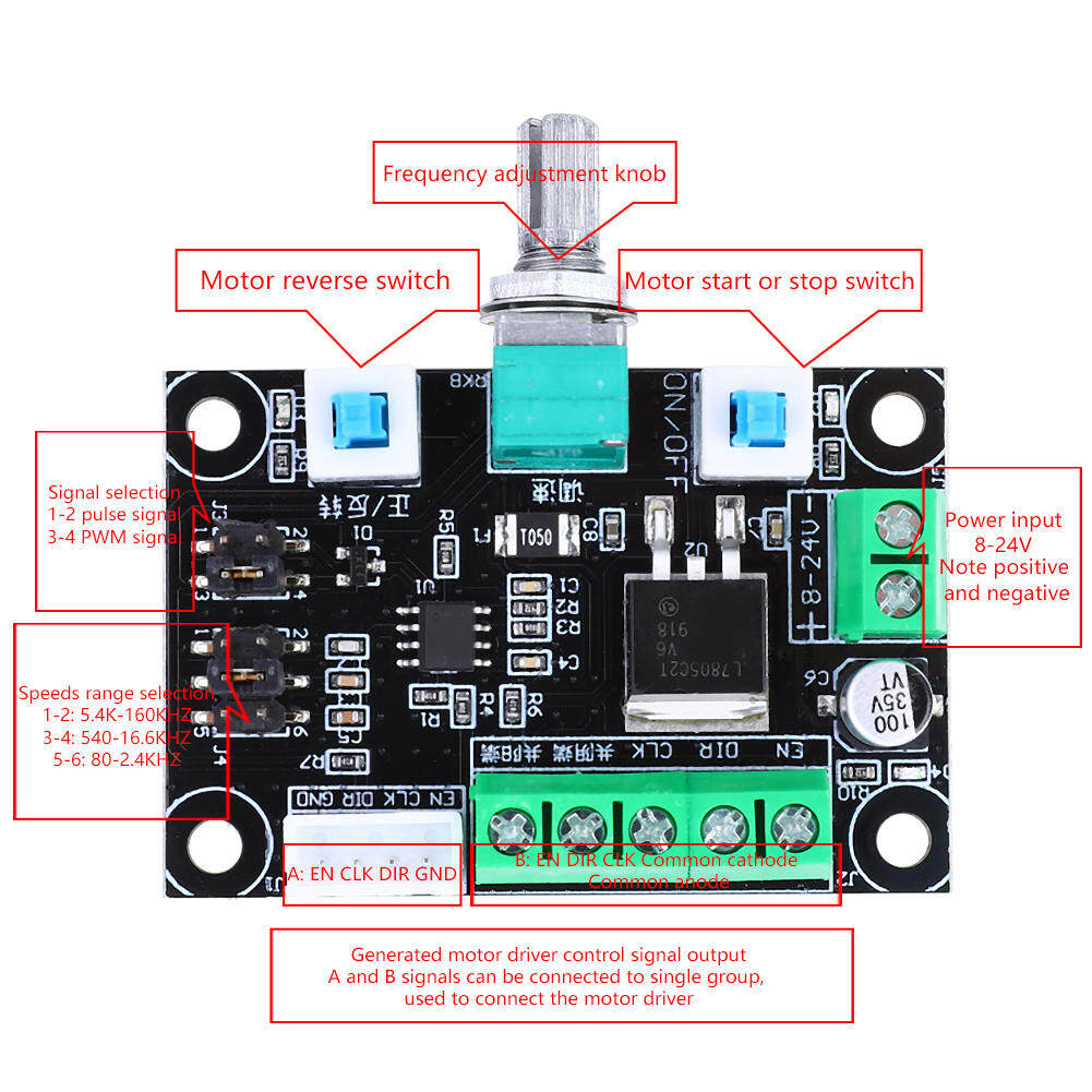 Stepper Motor Drive Controller, Speed ​​Adjustable Reversible Switch, Positive Negative Rotation Control