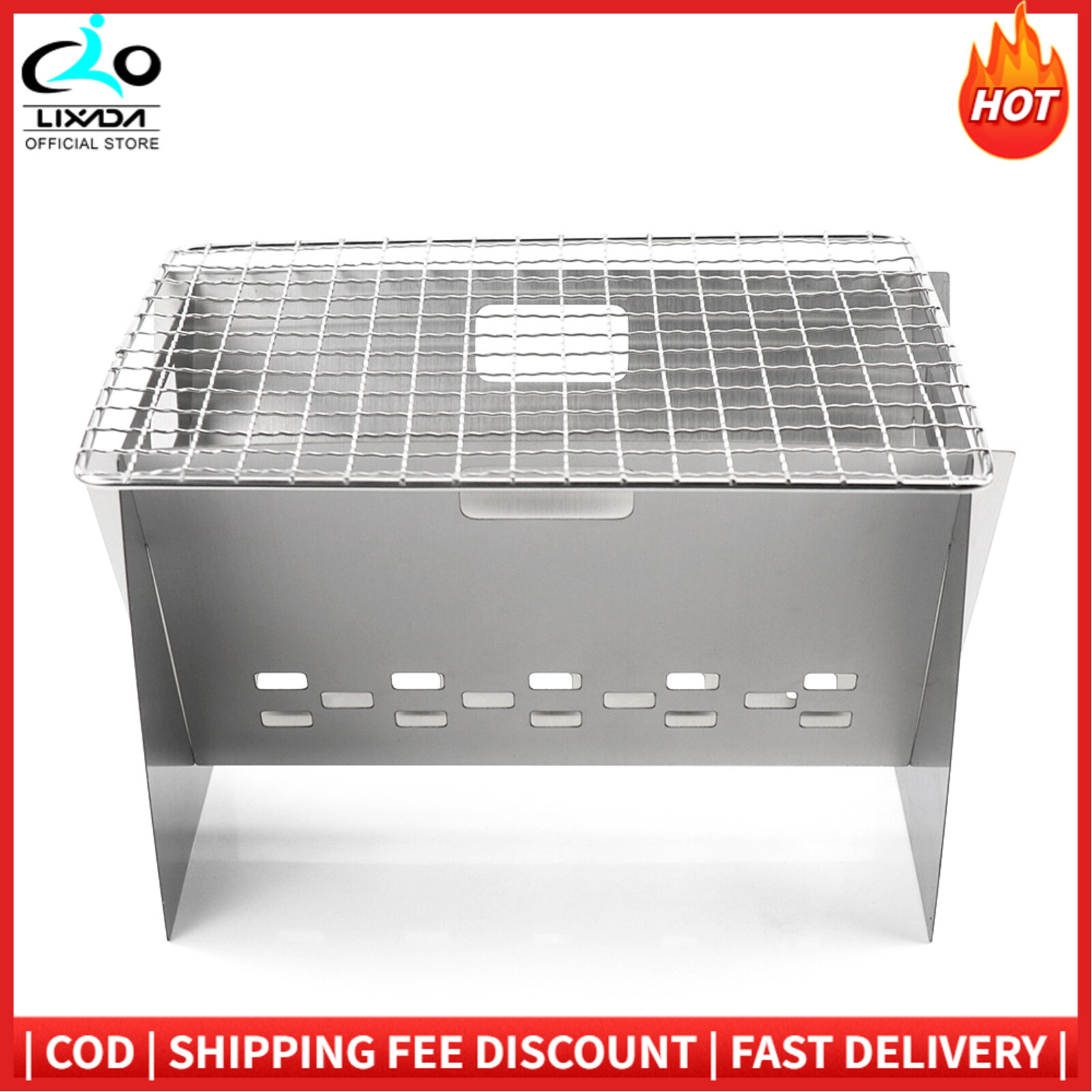 Bếp Nấu Ăn Du Lịch Bụi Bằng Thép Không Gỉ Gấp Gọn Tiện Dụng Ngoài Trời, Với Tấm Nướng