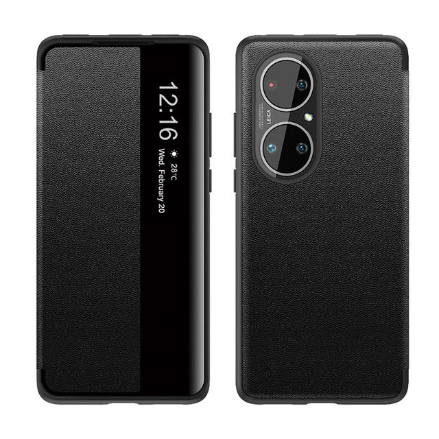 Case for huawei p50 pro p40 p30 lite mate 30 40 5g pro original smart view folio flip official mirror window leather phone cover