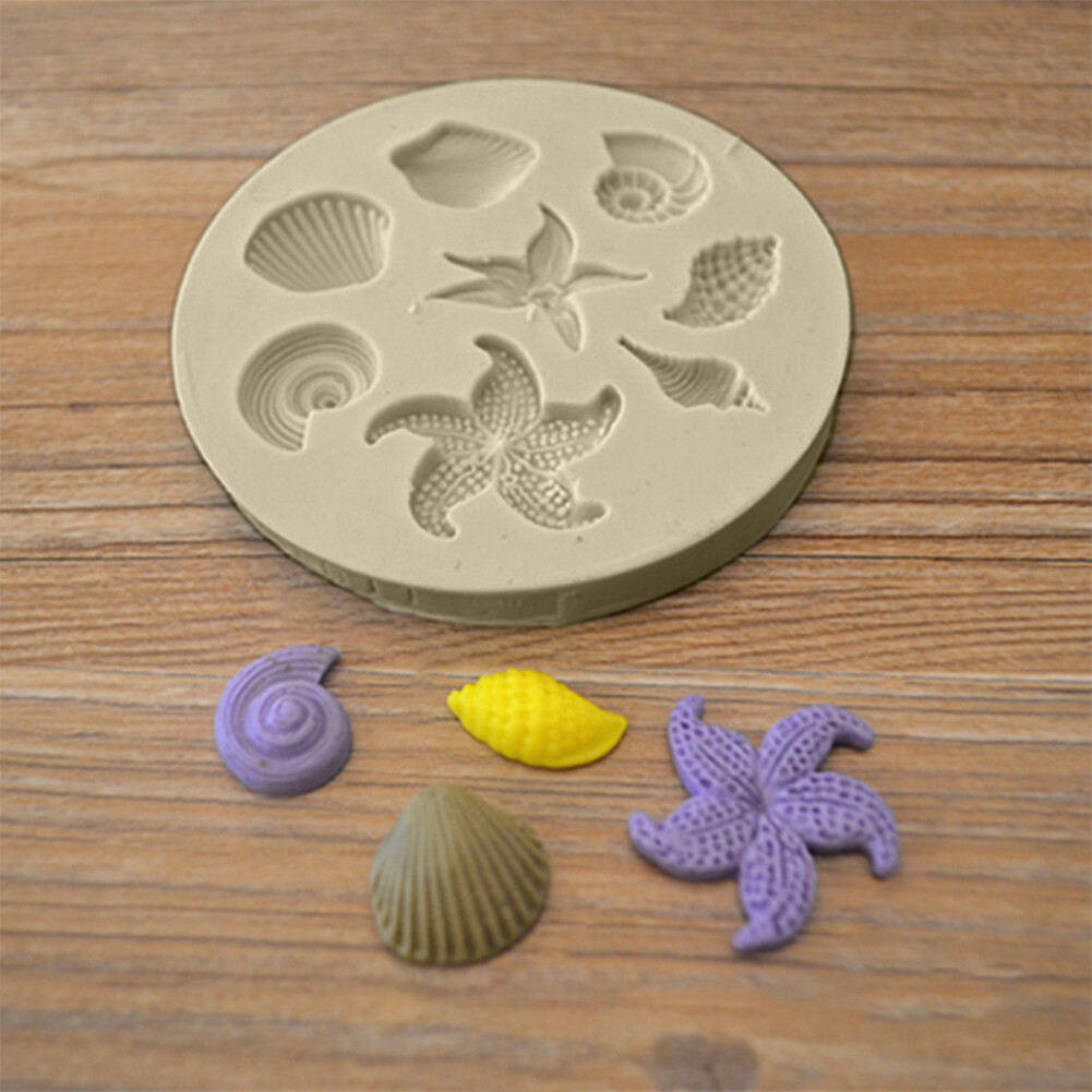 Conch Starfishs Shell Shape Silicone Cake Mold Candy Bakeware Decorating Tool